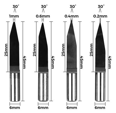 Twotrees 6-shank Cnc Flat Bottom Sharp Knife