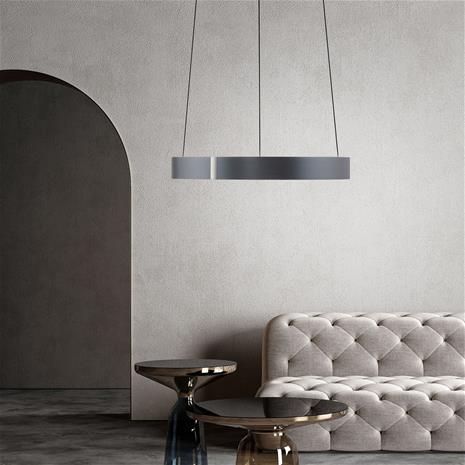 PURE LED-riippuvalaisin E-Clipse, harmaa, Ø 50 cm, metalli, CCT – kuva 2/2