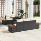 vidaXL Puutarhasohva Setti 6 kpl Musta ja Beige