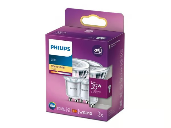 Philips 2-pack LED GU10 Spot 35W 255lm