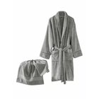 100% Puuvillainen Kylpytakkisetti Harmaa L-XL, 430 gr/m², Käsipyyhe 50x90 cm, 500 gr/m², Konepestävä 30 C