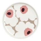 Marimekko - Oiva / Unikko Lautanen 13,5 cm Valkoinen/Beige/Pinkki/Viininpunainen