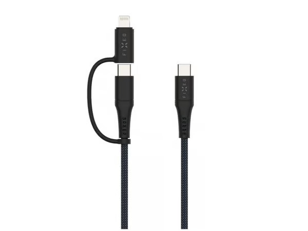 FIXED 2in1 Combo 60W USB-C/Lightning cable 2m - Black