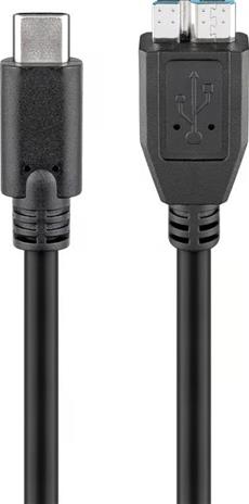 Pro USB-C <-> USB Micro-B 3.0 - 1m - Musta