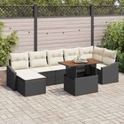 vidaXL Puutarhasohva Setti 8 pcs Musta ja Kerma