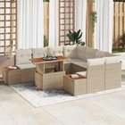 vidaXL Puutarhasohva Setti 9 kpl Beige ja kerma