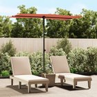 vidaXL Aurinkovarjo alumiinitolpalla 180x110 cm terrakotta