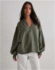 One Teaspoon - Vihreä - Linen Lace Up Shirt