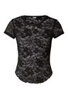 Urban Classics - Ladies Stretch Lace Cropped Tee - T-paita - Naiset - Musta