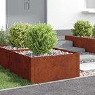vidaXL Nurmireunus 4 pcs 60 x 60 x 35 cm Teräs Ruosteinen
