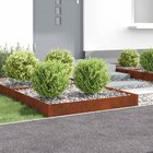 vidaXL Nurmireunus 4 pcs 100 x 100 x 20 cm Teräs Ruosteinen