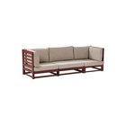 3-sitssoffa Beliani Trani Mörkt trä/grått/beige, Nej Dark wood\\Grey\\Beige -