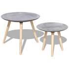 vidaXL Sivu-/sohvapöytäsetti 2 kpl 55 & 44 cm betoninharmaa