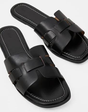 Nelly - Musta - Flat Sandal