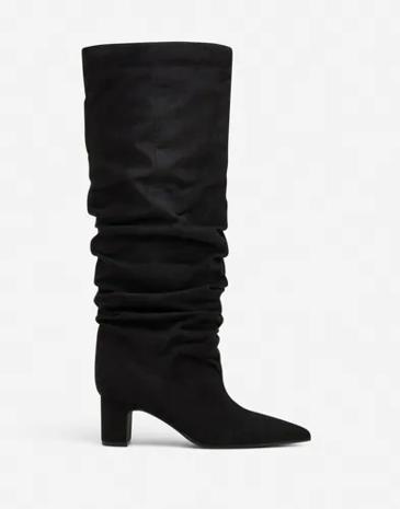 Nelly - Musta - Scrunch Pointy Block Boot