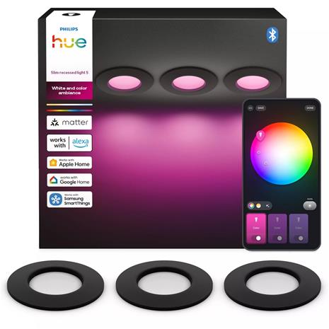 Philips Hue Upotettava Slim-kohdevalaisin, 3 kpl
