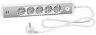 Schneider Electric Unica Extend Haaroitusjatkojohto maadoitettu, 2xUSB, valk/alu, 1.5 m 5-osainen