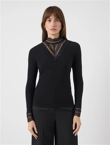 YAS Yasellina Ls High Neck Top S. Noos Tops Blouses Long-sleeved Black YAS