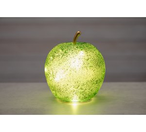 Finnlumor vihreä lasiomena LED-valoilla