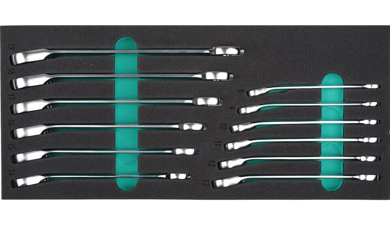Kiintosilmukka-avaimet räikällä, 8-19 mm, Kamasa-Tools