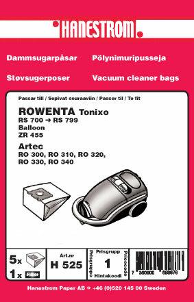 Hanestroem, pölypussit ROWENTA TONIXO (H525) – kuva 2/2