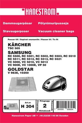 Hanestroem, pölypussit KÄRCHER TSC 505 (H304)