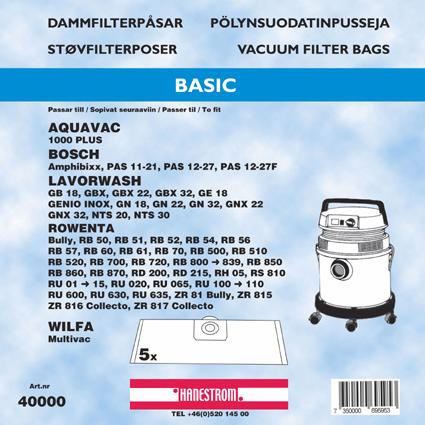 Hanestroem, pölypussit Rowenta ZR81 5p (40000)