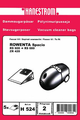 Hanestroem, pölypussit ROWENTA SPACIO ZR 420 (H524)