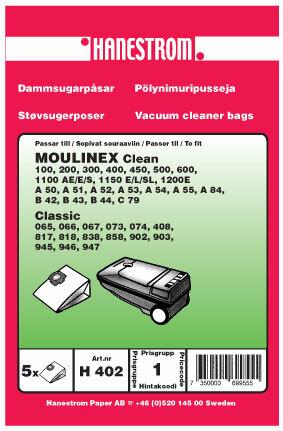 Hanestroem, pölypussit MOULINEX CLEAN (H402)