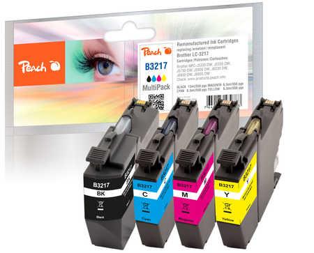 Peach Multi Pack with chip, compatible with Brother LC-3217VALP