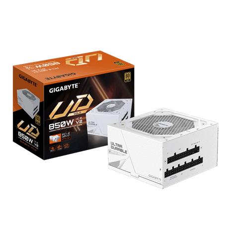 GIGABYTE UD850GM PG5 V2 ICE Power Supply Unit- PCIe Gen 5.1, 80 PLUS Gold, Fully Modular Design, 120mm Fan, ATX 3.1 compatible, EU Plug