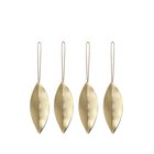 Ferm Living Leaf joulukuusenkoriste Brass, 4 kpl