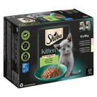 12x85g Kitten tuorepussilajitelma lohi & kana kastikkeessa Sheba kissan märkäruoka