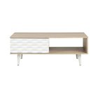 Sohvapöytä Swansia 120 cm Säilytyksellä Kaappi+Hylly - Vaaleanruskea/Valkoinen