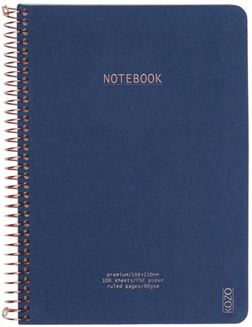 KOZO Premium Notebook A5 navy 100 pcs 80g.