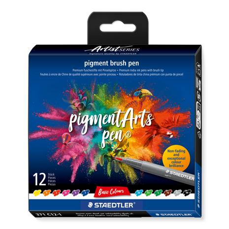 Staedtler Pigment brush 371 "Basic Set" 12 pcs. Cardboard box – kuva 5/5