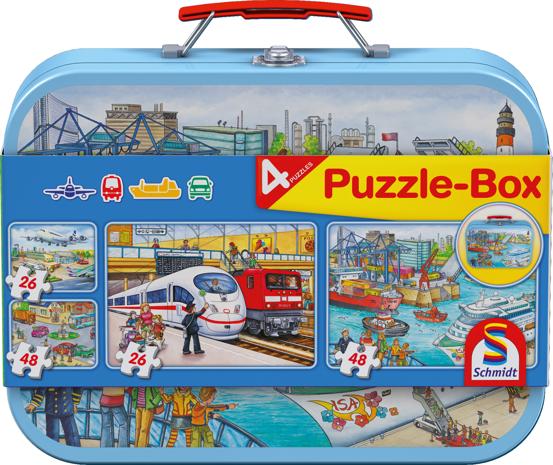 Vehicles Puzzle Box 2x26 palaa ja 2x48 palaa Schmidt