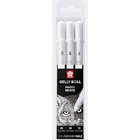 Sakura Basic Set 3 Valkoisia Geelikyniä Hieno/Keski/Paksu