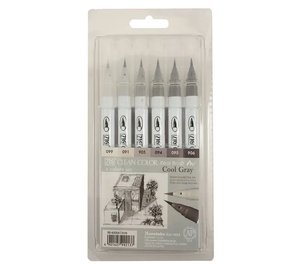 ZIG Clean Color Real Brush 6-set Cool gray