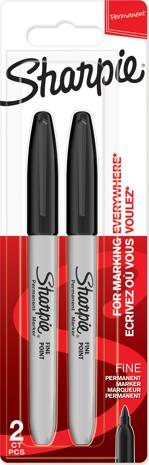Tussikynä Sharpie Fine Musta 2 kpl