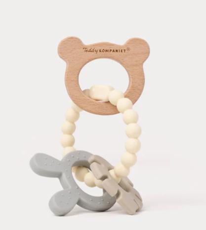 Teddykompaniet Silikoni & Puu Purulelu, Creme
