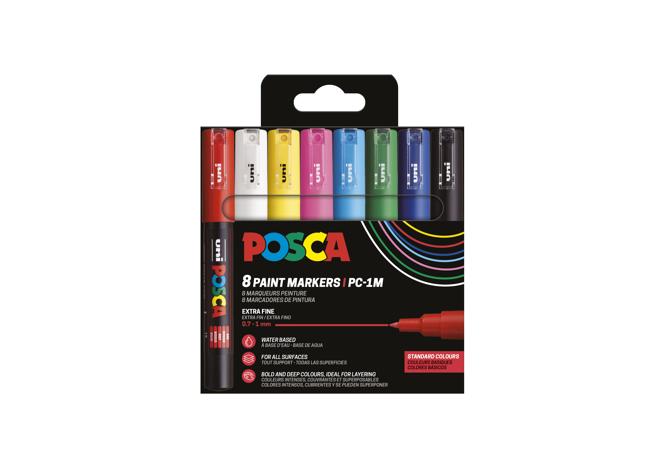 POSCA marker sæt PC-1M 8 ass. std. farver