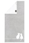 Kylpypyyhe Cawö Cute Cats Edition You & Me 80x150 cm 100 % puuvillaa, 500 g/m², harmaa