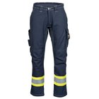 Tranemo 6024-81 Työhousut huomioväri, laivastonsininen/keltainen, liekkisuoja D104