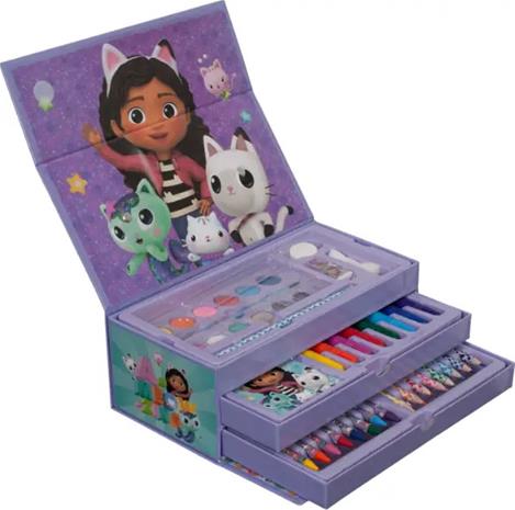 Coloring Case - GABBY DOLLHOUSE - set 52pcs in paper toolbox with handle