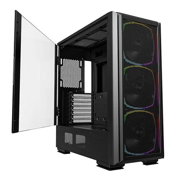 MONTECH Sky Two GX -miditornikotelo RGB-valaistuksella, musta