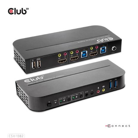 Club 3D CSV-1382 2-Port KVM Switch with Audio