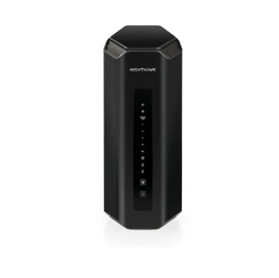Netgear Nighthawk RS700S -reititin, Wi-Fi 7, BE19000, Tri-band, 10G WAN -portilla, musta