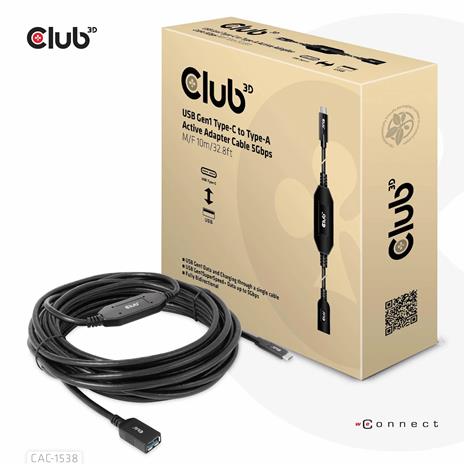 Club 3D - USB-C cable - 24 pin USB-C to USB Type A - 10 m