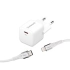 Intenso-virtalähde + USB-kaapeli W30C + C315L GaN valkoinen